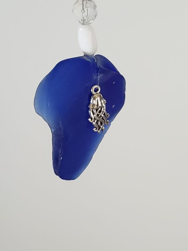 Cobalt Blue sea glass wind chime/suncatcher - Image 9