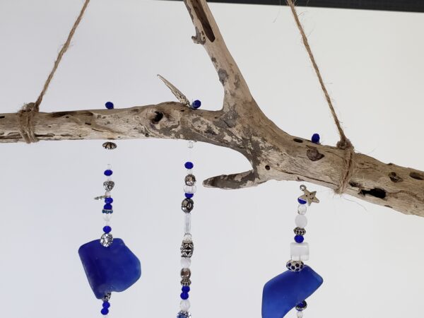 Cobalt Blue sea glass wind chime/suncatcher - Image 6