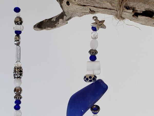 Cobalt Blue sea glass wind chime/suncatcher - Image 5