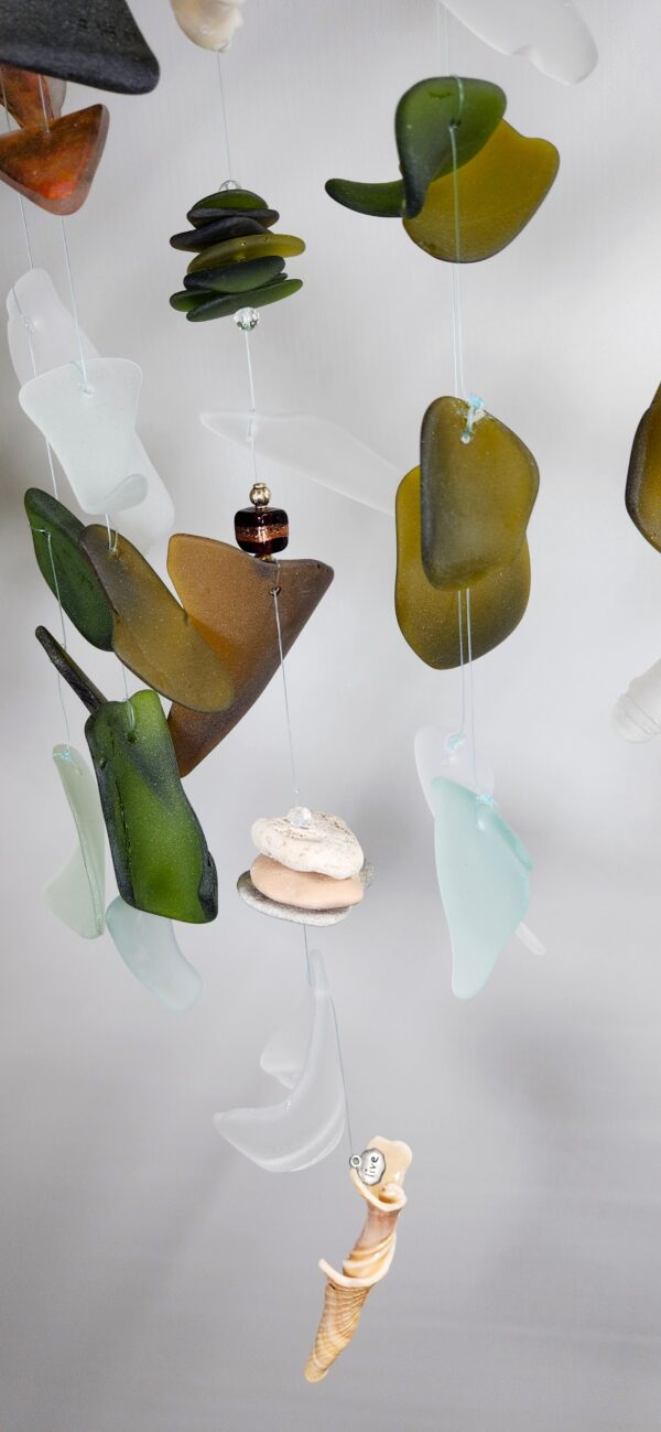 Sea glass windchime (green and white) - Image 3