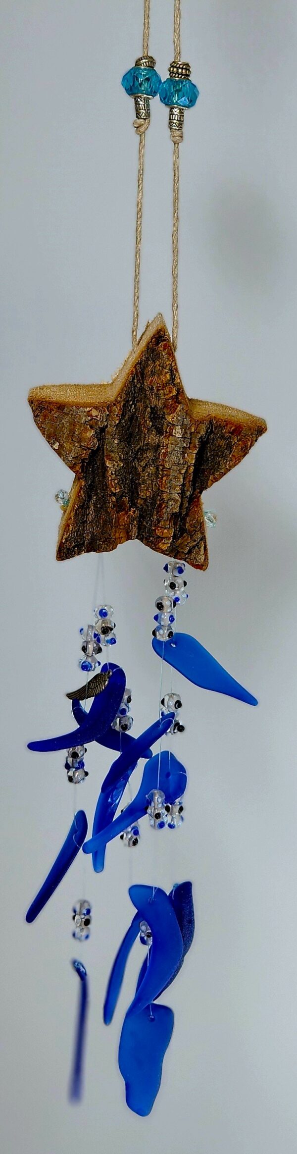 Cobalt blue star windchime