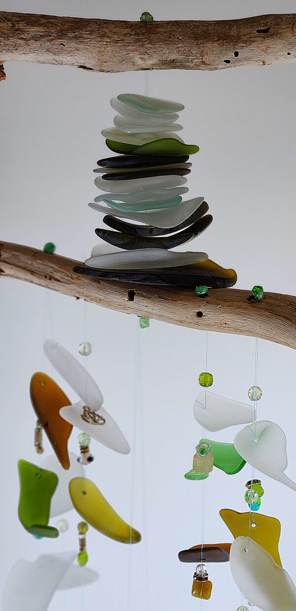 Stacked "sea" glass windchime - Image 9