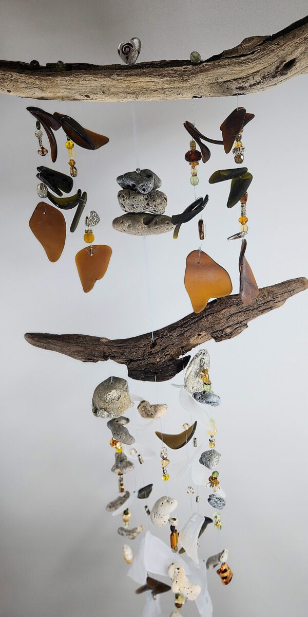 Sea glass and sea stones windchime