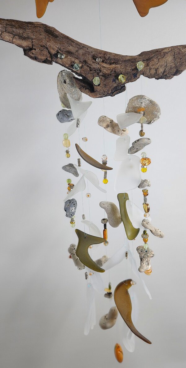 Sea glass and sea stones windchime - Image 5