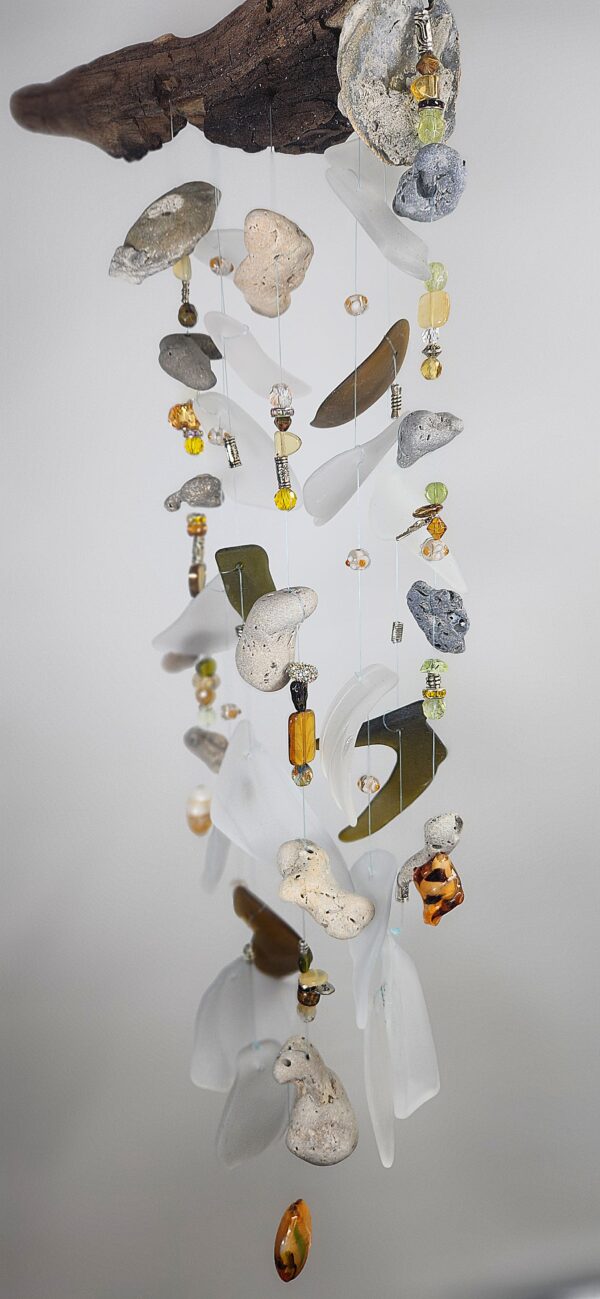 Sea glass and sea stones windchime - Image 2