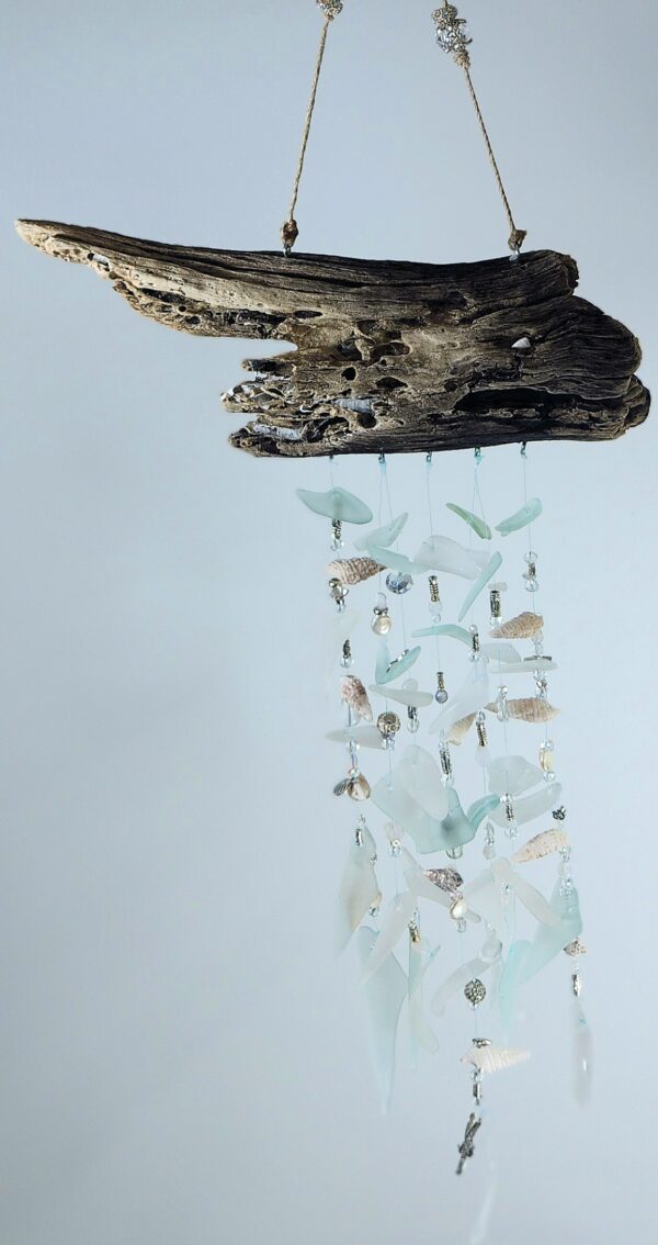 Auger shell and Sea glass windchime