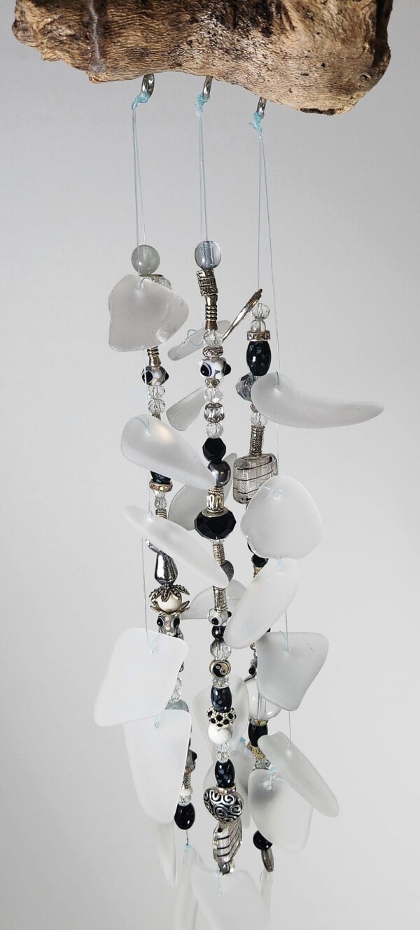 Black and white Sea glass windchime - Image 3