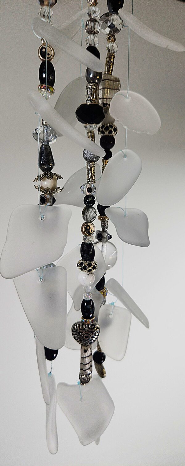 Black and white Sea glass windchime - Image 5